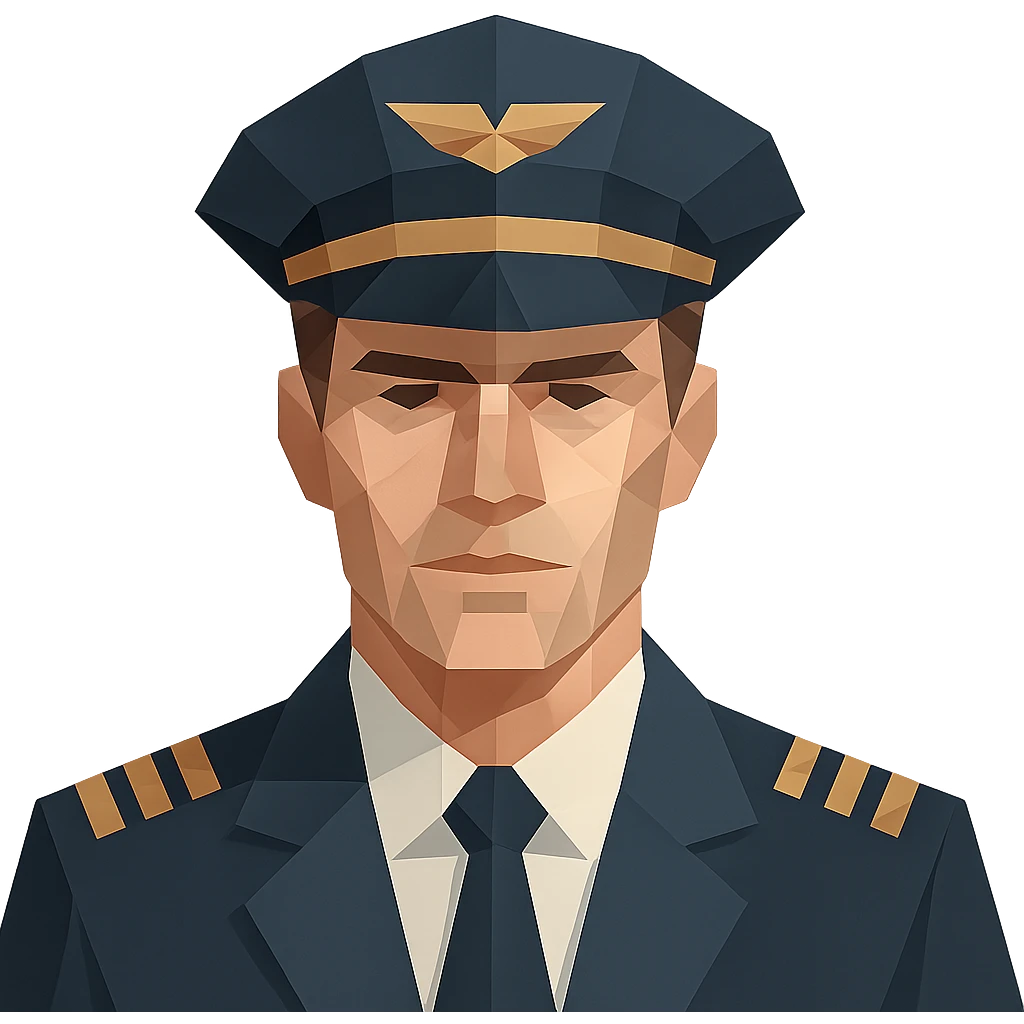 polygonal low-poly style pilot emoji