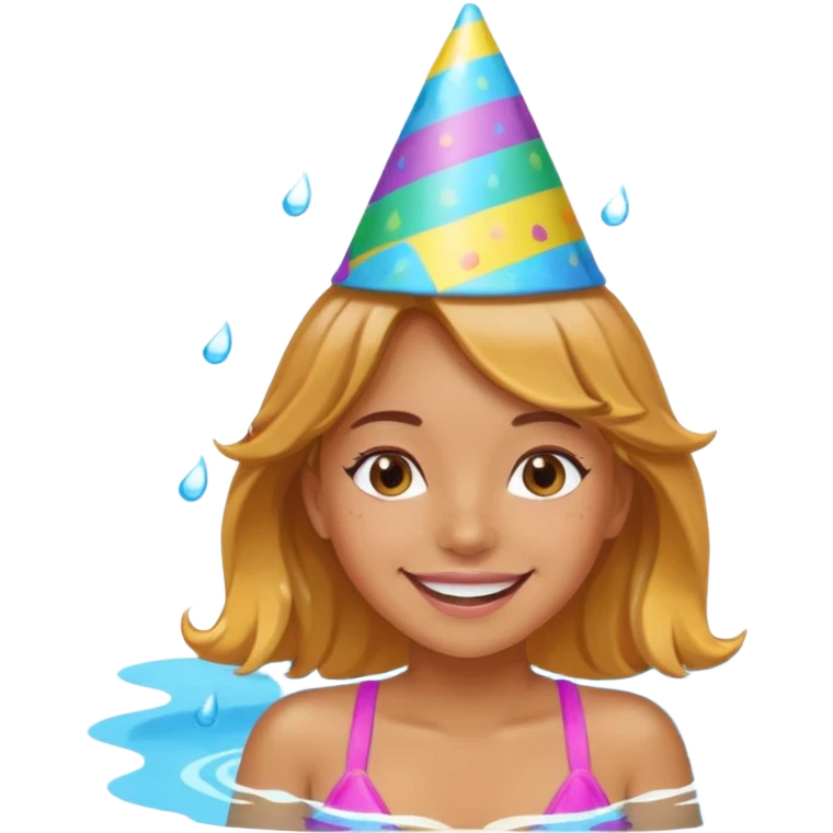 Pool party girl face emoji