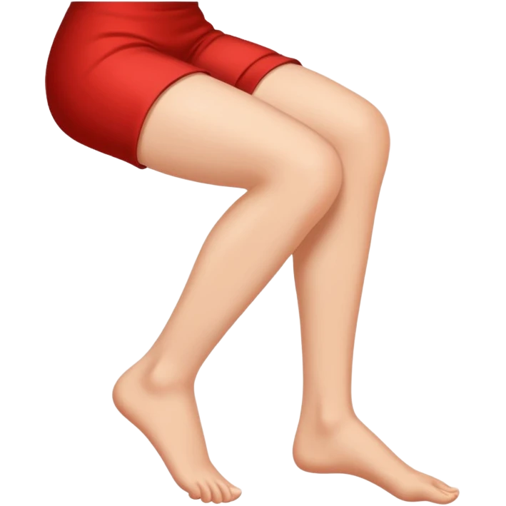 A hand is touching a leg for apologize  emoji