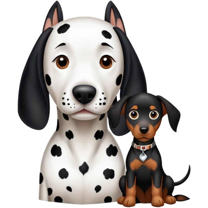 2 dogs : 1 Dalmatian + 1 dobermann emoji