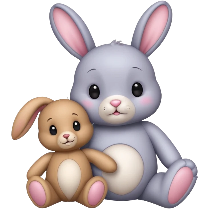 Cute bunny and teddy with magical background  emoji