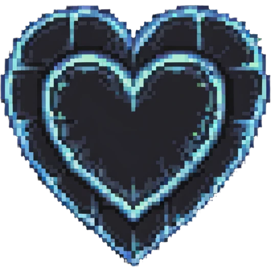 glowing pixel heart emoji