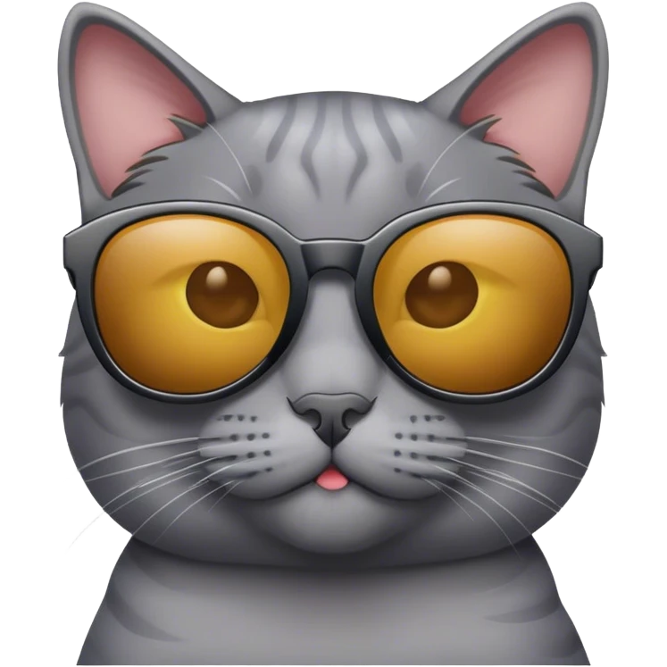 Gray cat with sunglasses emoji