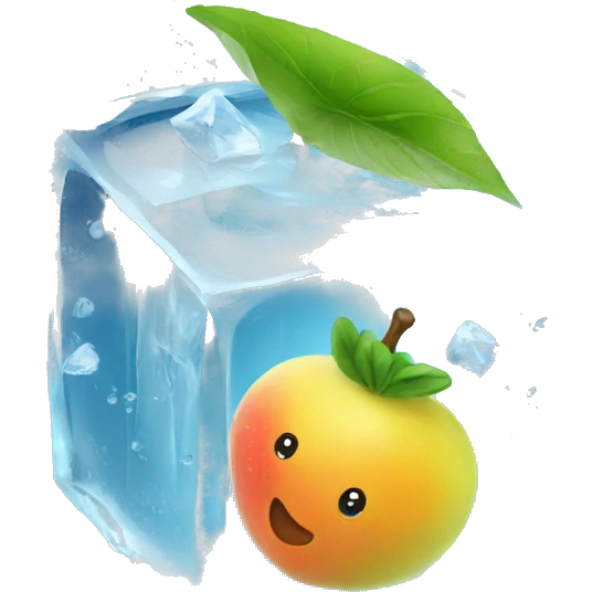fruit inside ice cube emoji