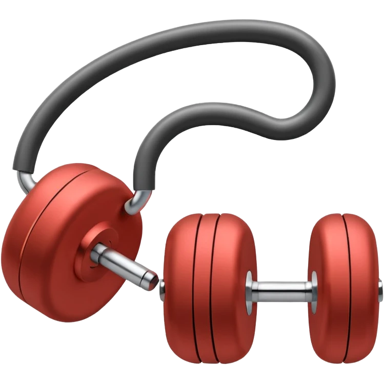 AirPods Max  with a dumbell emoji