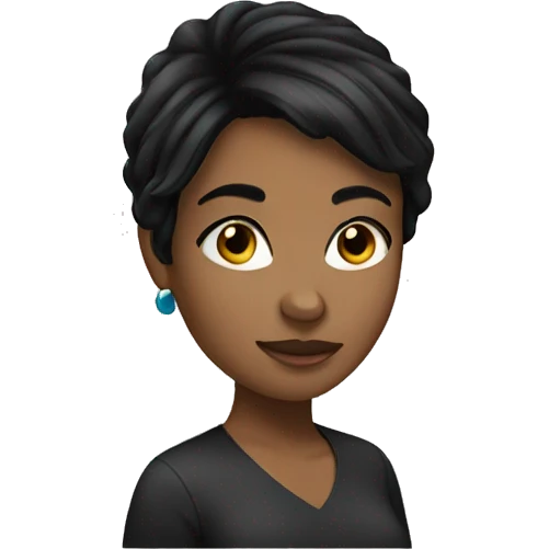 black hair female emoji