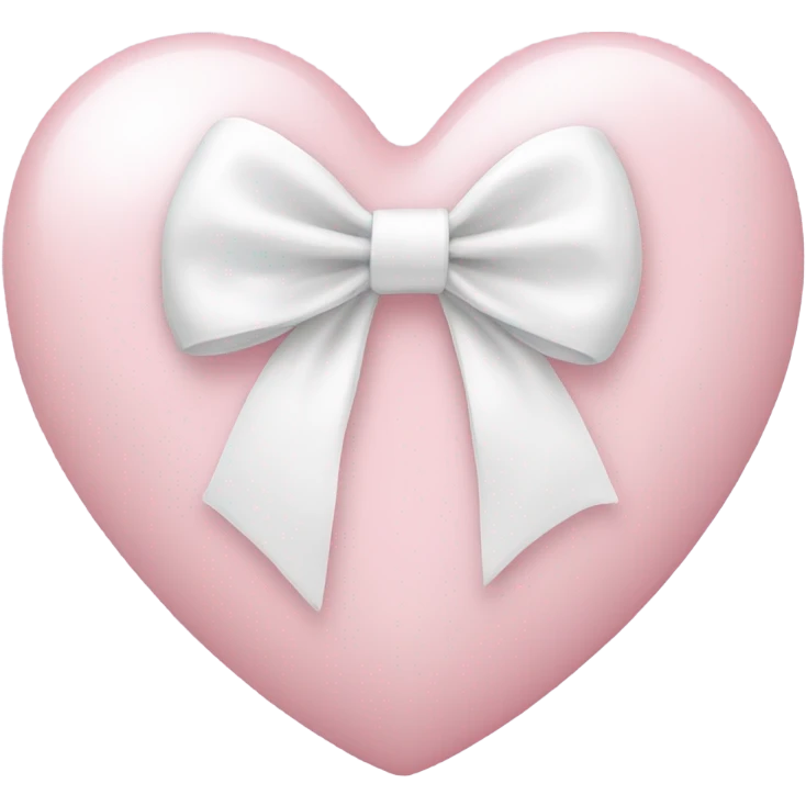 Pastel pink heart with white bow emoji
