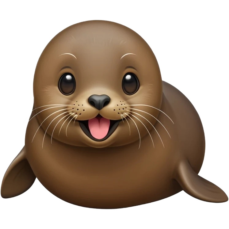 cute fur seal sticking out its tongue emoji