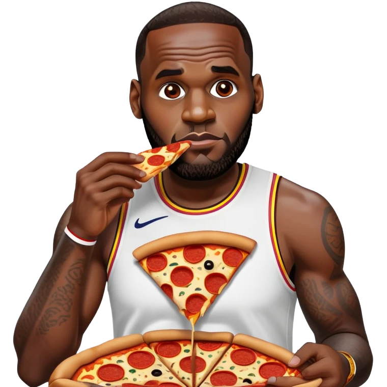 lebron james eating pizza  emoji