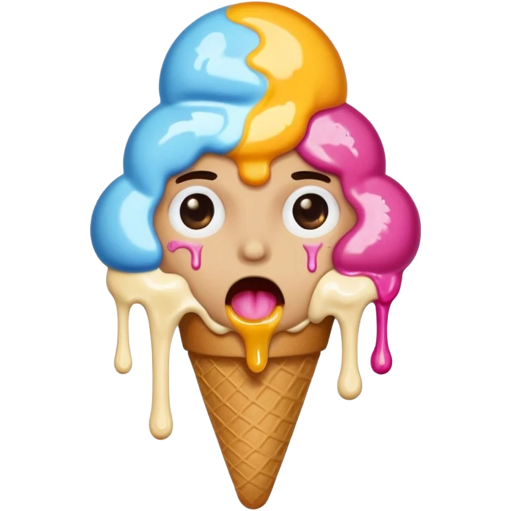 A person getting a ice cream but the ice cream is corrupted  emoji