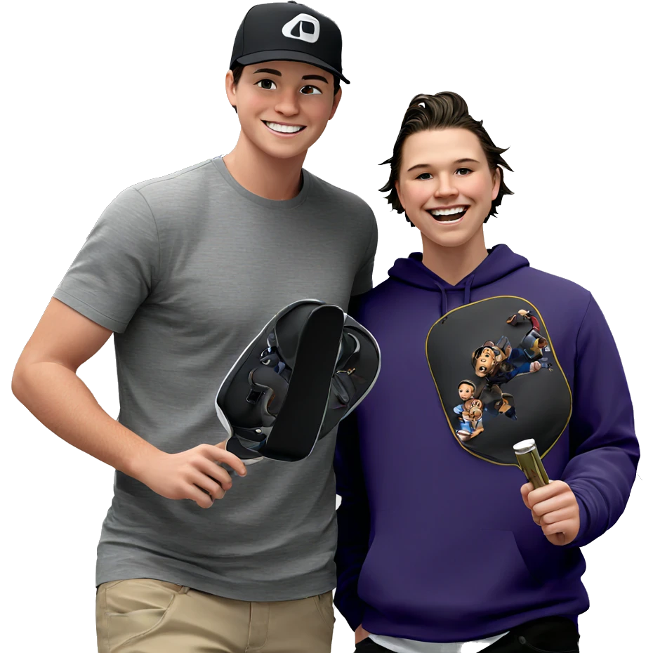 boys in hats smiling emoji