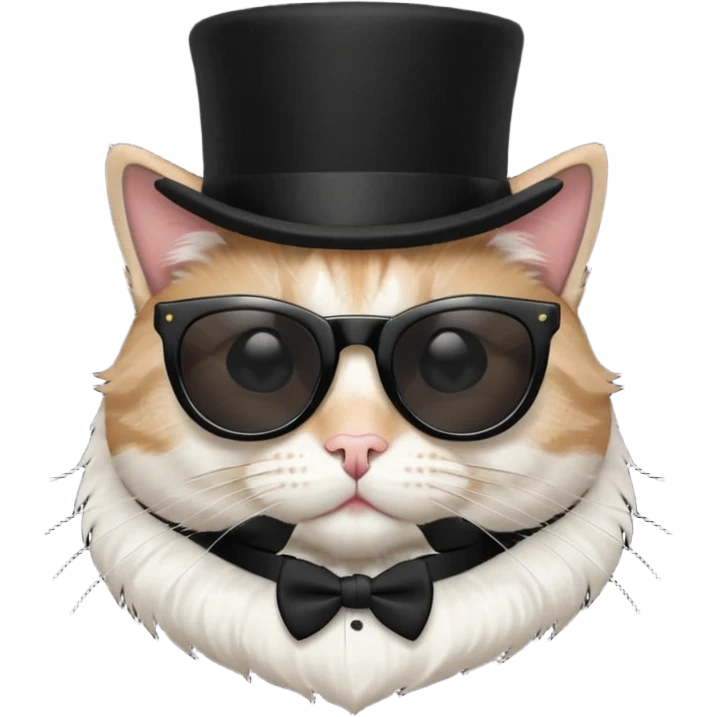 Cat with sunglasses and a top hat emoji