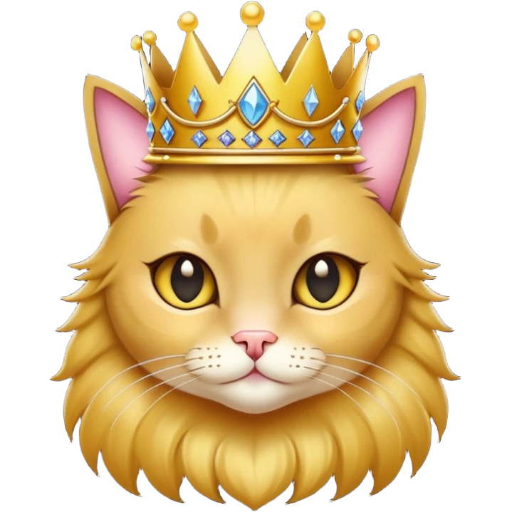 black cat wearing a princess crown  emoji
