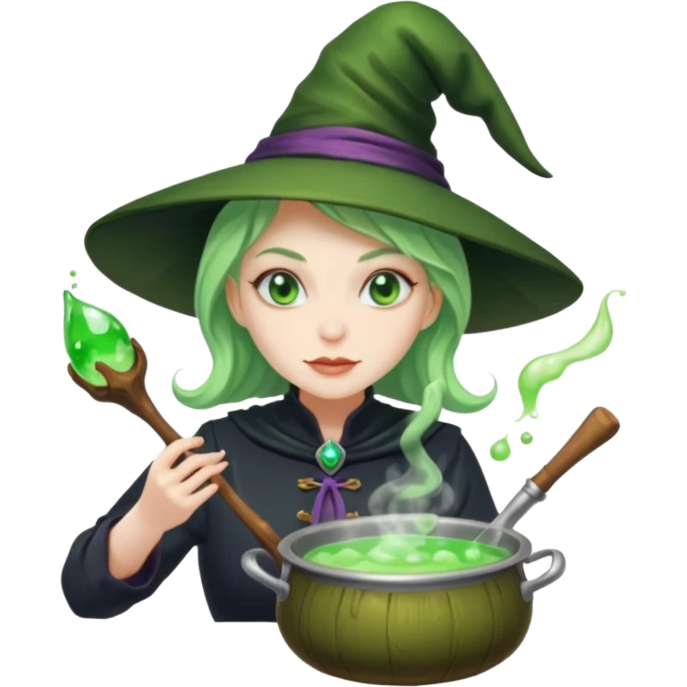 green witch cooking potion emoji