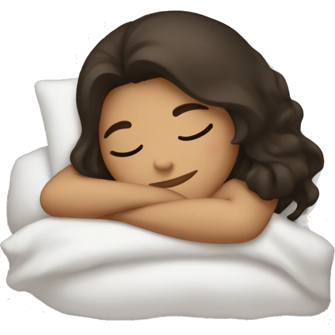 brunette girl sleeping emoji