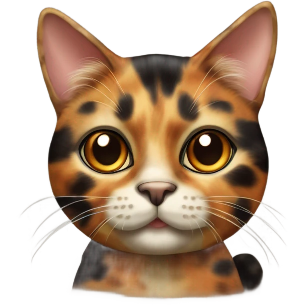 Tortoise shell cat with one missing ear emoji