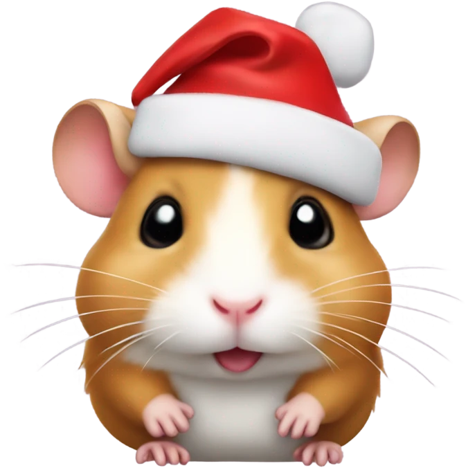 Hamster with a christmas hat emoji