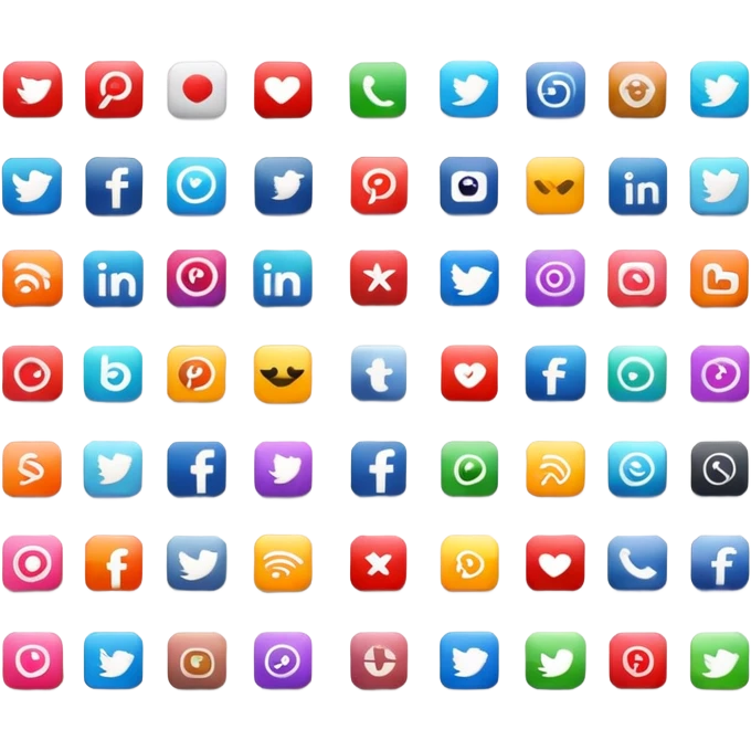 social media icons collection, SNS apps emoji
