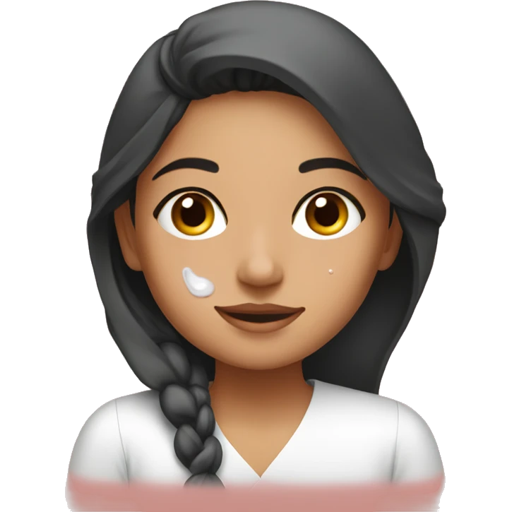 Pakistani girl doing skincare emoji