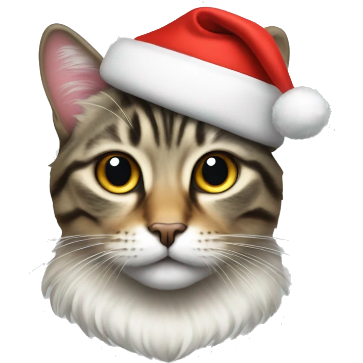 multicolor cat with santa hat on emoji