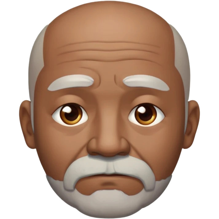 "- Nam
- 70 tuổi
- Da nâu
- Đầu không có tóc
- Râu bạc, mặt buồn
" emoji