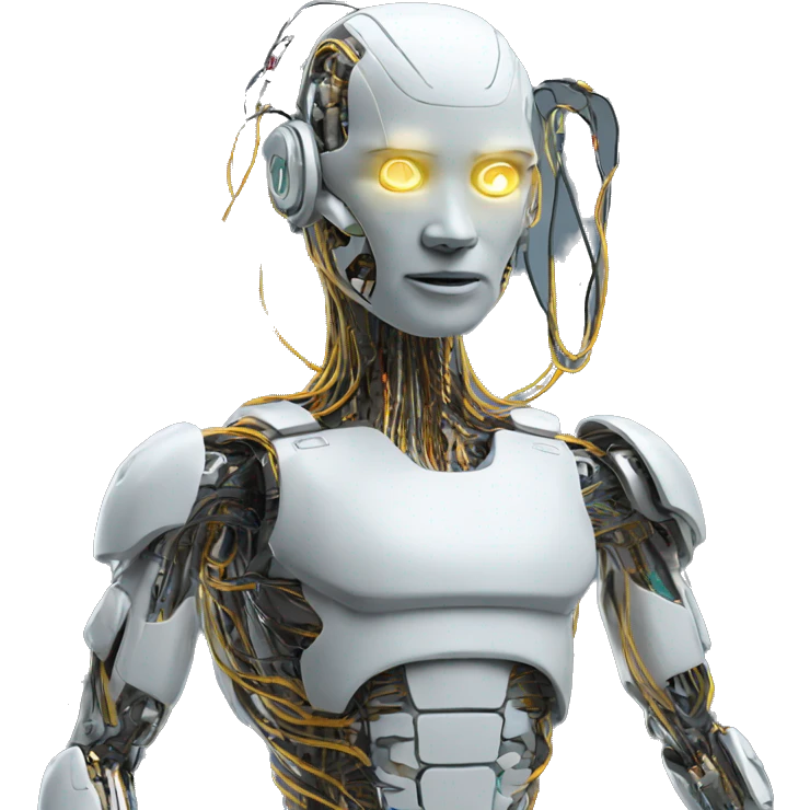 errored cyborg with wires and circuits  emoji