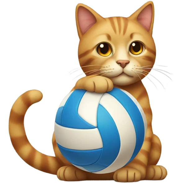 Cat with a volleyball  emoji