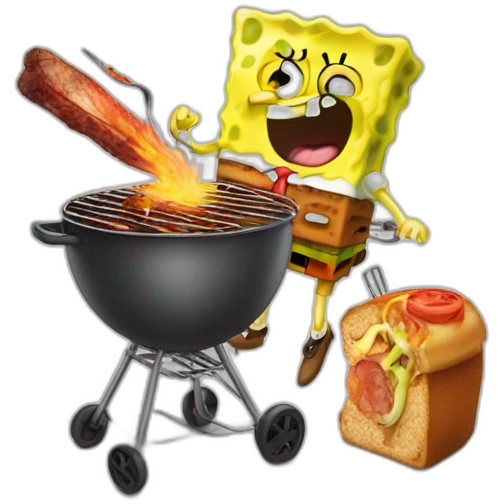 spongebob getting barbecued emoji