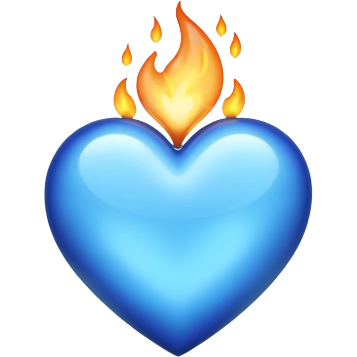 Blue heart with blue flame emoji