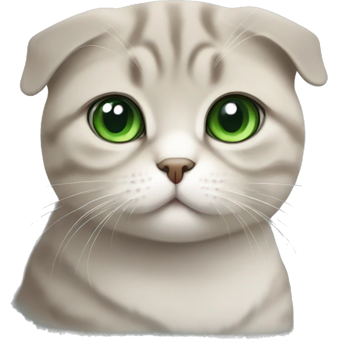 scottish fold cat with green eyes emoji
