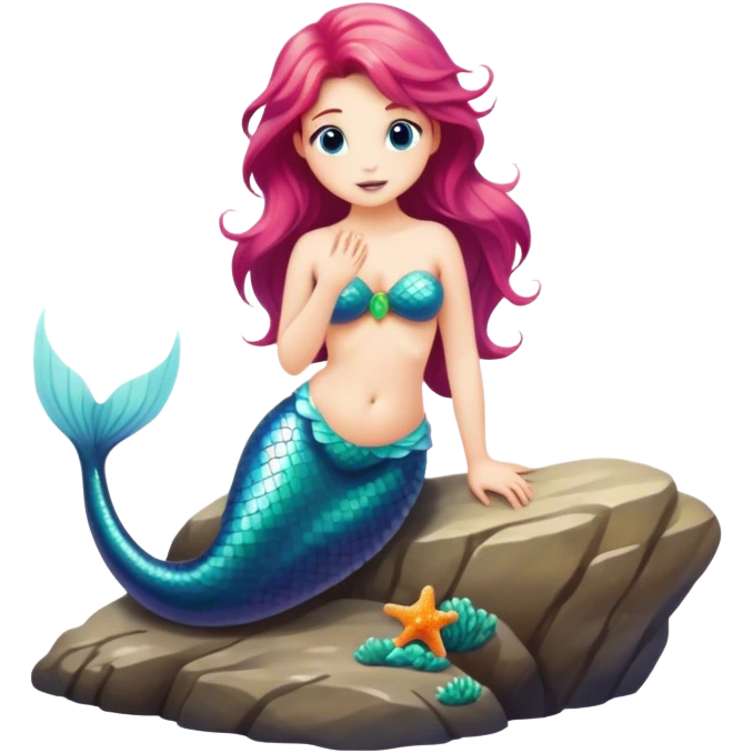 mermaid on a rock  emoji