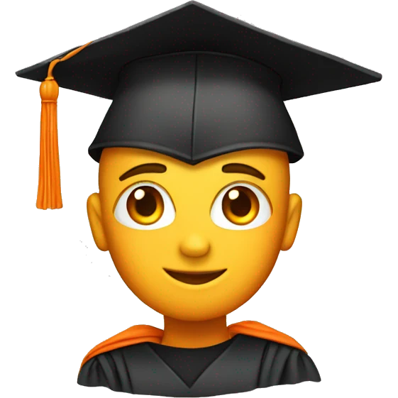 Graduation with orange line emoji