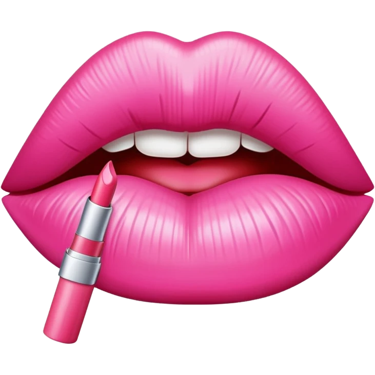 pink lipstick kiss mark emoji
