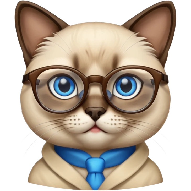 siam cat with glasses  emoji