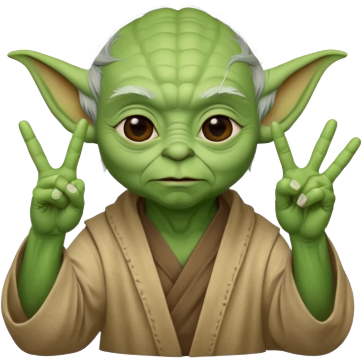 yoda qui fait le signe petit des doigts emoji