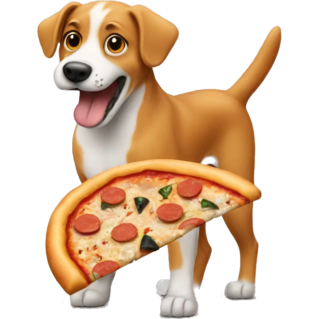 dog eating pizza and sushi emoji