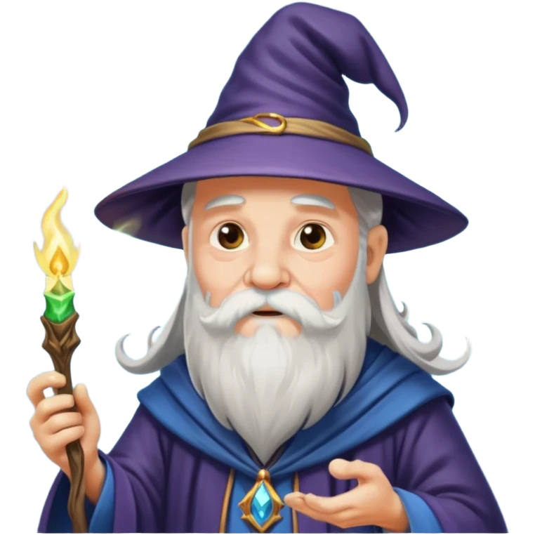 old wizard casting spells emoji