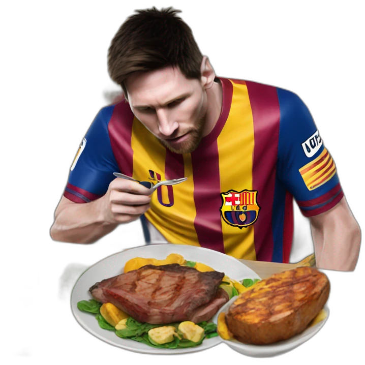 Messi comiendo un asado emoji