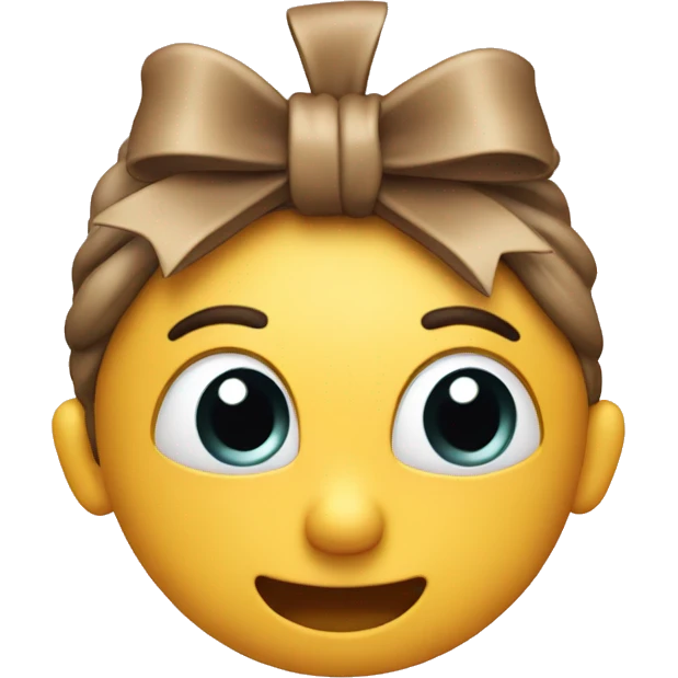 Nervous happy with bow on head emoji