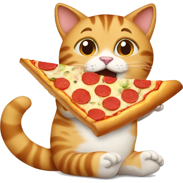 Cats eating pizza emoji