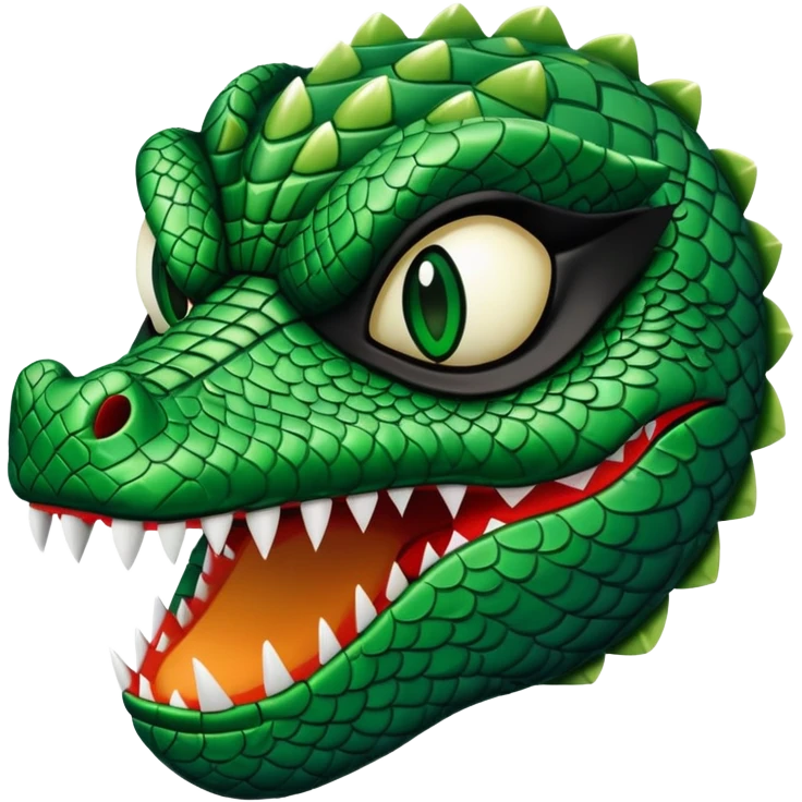 alligator luchador mask with green scales and sharp teeth emoji