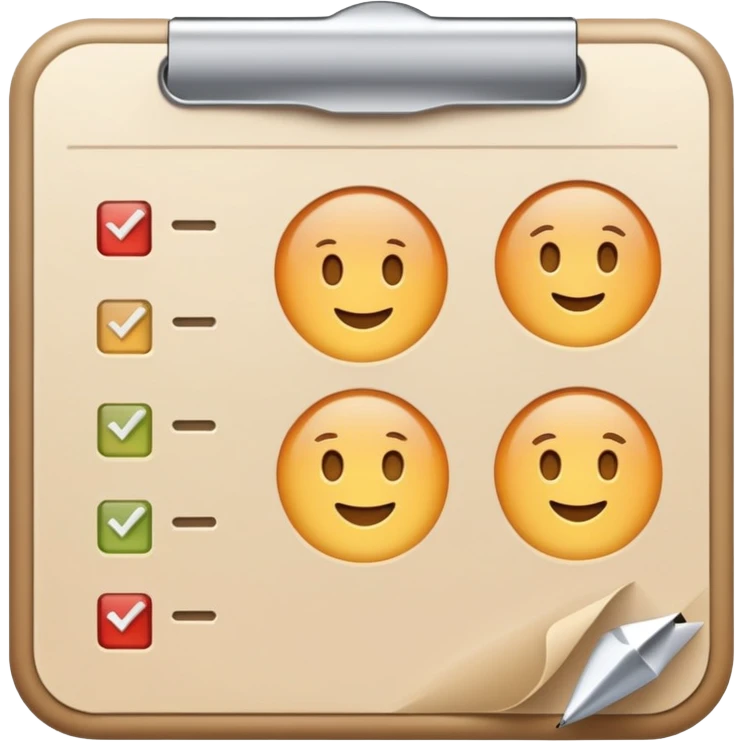checklist, beige theme, quick task aesthetic emoji