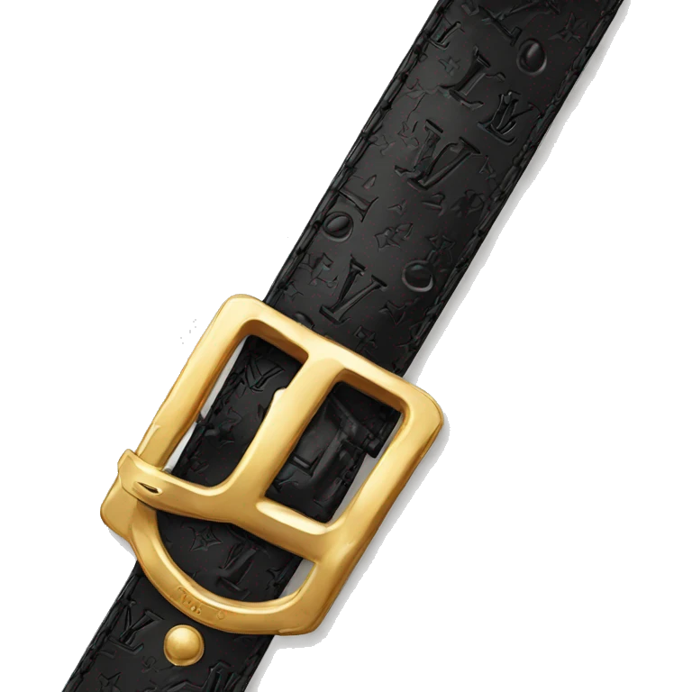 Folded Black Louis Vuitton belt with Gold buckle emoji