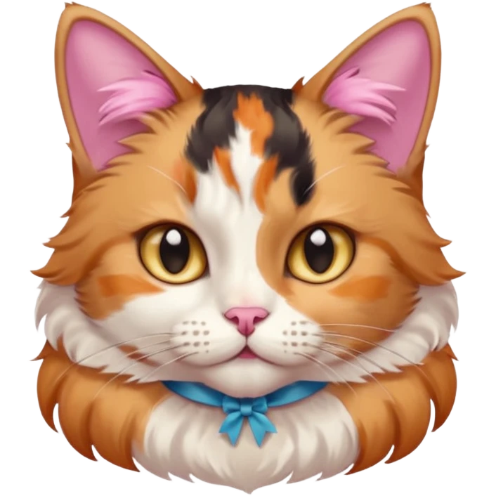 cat with pink ribbon on ear emoji