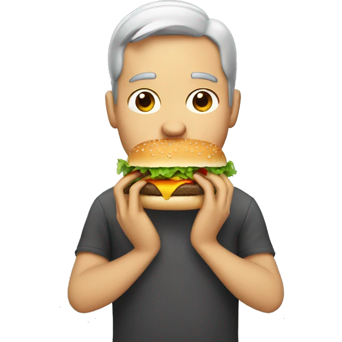 Man eating burger  emoji