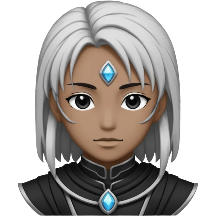 Kalashtar dnd estilo (dibujo antiguo blanco y negro) (ESTILO DARK ANIME Y QUE SE NOTE QUE ES UN Kalashtar) emoji