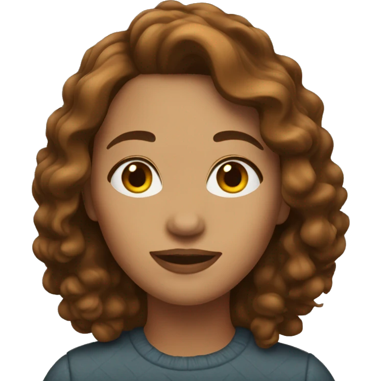 Woman with brown wavy hair emoji