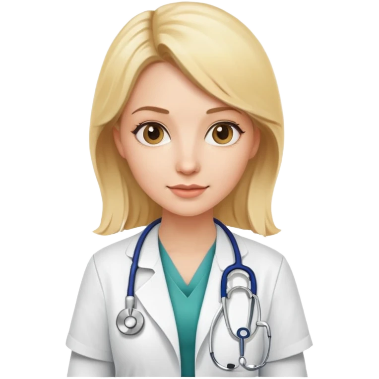 blonde woman doctor with stethoscope emoji
