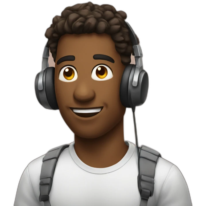 Gamer with earbuds emoji