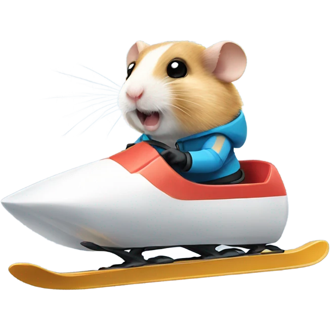 Hamster driving ski emoji